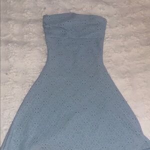 Elegant Blue Strapless Dress